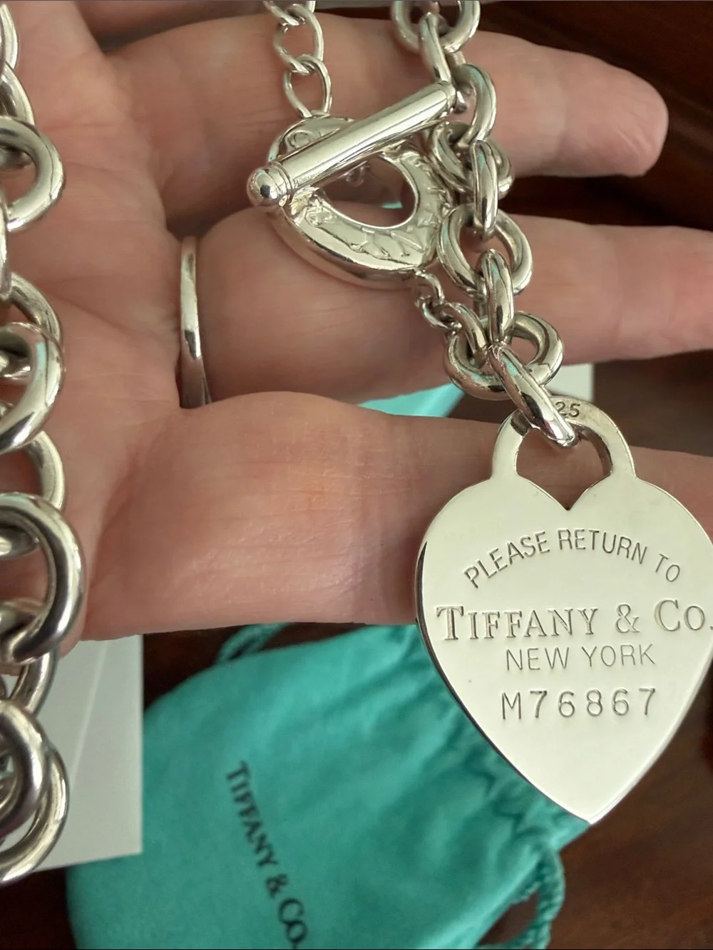 21” Please Return To Tiffany Heart Tag Toggle Necklace